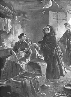 Amato Prints: Queen Victoria and the poor: Her Majesty visiting a cottage home, (1901). Creator