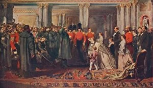 Honour Gallery: Queen Victoria presenting medals to the Guards after the Crimean War, 1856 (1906). Artist: W Bunney