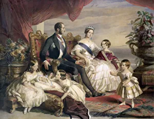 Formal Prints: Queen Victoria and Prince Albert with Five of their Children, 1846