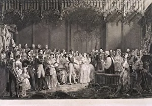 George Hayter Prints: Queen Victoria and Prince Alberts marriage in St Jamess Palace, London, 1840
