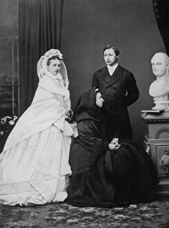 Queen Victoria with the Prince and Princess of Wales on the day of their marriage, 1863 (1964)