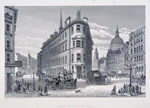 Crossroads Prints: Queen Victoria Street, London, c1883