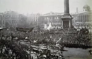 Golden Jubilee Prints: Queen Victoria in Trafalgar Square during her Golden Jubilee celebrations, London, 1887
