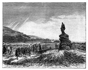 Queen Victoria unveiling a statue of Prince Albert at Balmoral, Scotland, 1860s