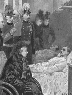 Injured Collection: Queen Victoria... visiting Soldiers wounded in the Indian Frontier campaigns... 1898, (1901)