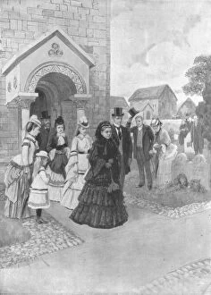 Mourning Dress Gallery: Queen Victorias Life at Osborne: Her Majesty at Whippingham Church, c1860s, (1901)