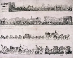 Queen Victorias procession through the City of London, c1844