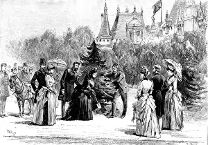 Buckinghamshire Prints: The Queen at Waddesdon Manor: Her Majesty planting a tree, 1890. Creator: R. Taylor