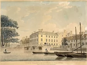 Queens College in the University of Cambridge, pub 1800. Creator: Thomas Malton (1748 - 1804)