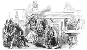Royal Exchange Collection: The Queens Drawing Room - Her Majesty inspecting Mr. Tites models of the Royal Exchange