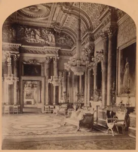 Buckingham Palace Gallery: The Queens Gorgeous Blue Room, Buckingham Palace, London, England, 1900. Creator