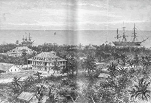 Captain Fitz Roy Prints: The Queens Palace at Papeete, Tahiti, c1885, (1890). Artist: Robert Taylor Pritchett