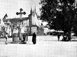 Henri Mile Benot Prints: The Queen's Visit to Cimiez: the Monastery of Cimiez