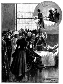 The Raj Prints: The Queen's Visit to Netley Hospital:wounded [soldier]