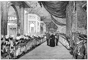 The queens visit at the opening of the Indian and Colonial Exhibition, London, 1886 The queens visit at the opening of the Indian and Colonial Exhibition, London, 1886