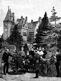 P Naumann Prints: The Queen's Visit to...Friedrichshof: Her Majesty planting a tree in the Castle grounds
