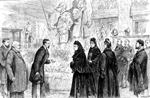 Officials Prints: The Queen's visit to the Tudor Exhibition, 1890. Creator: P Naumann
