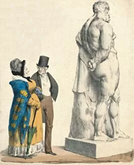 Farnese Hercules Gallery: Quel gaillard! Qu en dis-tu ma femme? - he! he! he!, c1822. Creator: Pierre LanglumA©