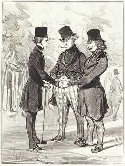 Handshake Prints: Quelle heureuse rencontre!... 1845. Creator: Honore Daumier