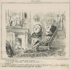 Quelle horrible chose... si nous avons le guerre!... 19th century. Creator: Honore Daumier