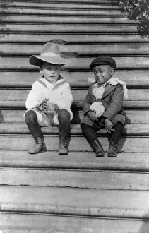 Quentin Roosevelt I Prints: Quentin Roosevelt and Roswell Newcomb Pinckney seated on steps