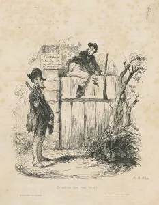 Forbidden Prints: Qu'est-ce que vous faites la... 19th century. Creator: Honore Daumier