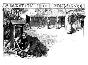 Hiding Prints: A Question of Conscience, 1898. Creator: Unknown