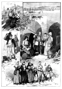 Pith Helmets Prints: The Question of the Retention of Cyprus: sketches in the island, 1895. Creator: Unknown