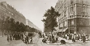 Queue outside a grocers shop, Siege of Paris, Franco-Prussian war, 1870-1871 Queue outside a grocers shop, Siege of Paris, Franco-Prussian war, 1870-1871