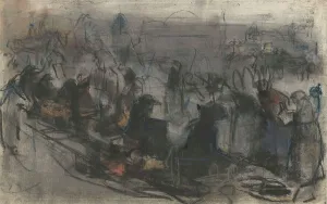Queue Prints: Queue of people waiting, c.1890-c.1920. Creator: Isaac Lazerus Israels