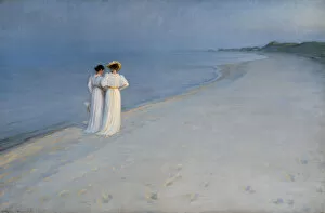 Sun Light Gallery: Quiet evening on Skagen's Southern Beach, 1893. Creator: Krøyer, Peder Severin (1851-1909)