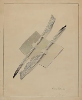 Pens Prints: Quill Pens, c. 1936. Creator: Erwin Schwabe
