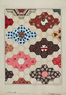 Barnes Ruth M Prints: Quilt (1 Section), c. 1936. Creator: Ruth M Barnes