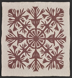 Intricately Prints: Quilt, about 1900. Creator: Unknown