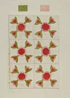 Patchwork Quilt Gallery: Quilt, 1935 / 1942. Creator: Flora Merchant