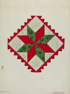 Barnes Ruth M Prints: Quilt Block, c. 1936. Creator: Ruth M Barnes