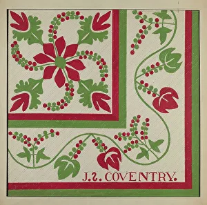 Quilting Prints: Quilt, c. 1936. Creator: Ralph Atkinson