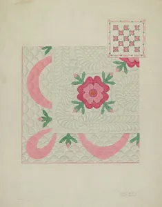 Bicolour Prints: Quilt, c. 1936. Creator: Therkel Anderson