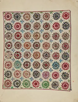 Sunflower Prints: Quilt, c. 1938. Creator: George Loughridge