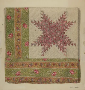 Quilt Prints: Quilt, c. 1938. Creator: Paul Ward