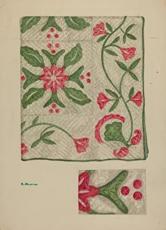 Hastings Katherine Prints: Quilt, c. 1939. Creator: Katherine Hastings