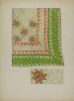 Quilt Prints: Quilt, c. 1941. Creator: Genevieve Jordan