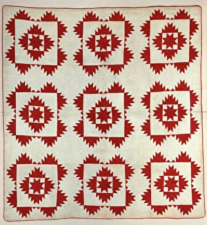 Repetition Prints: Quilt (Delectable Mountains), about 1850. Creator: Unknown