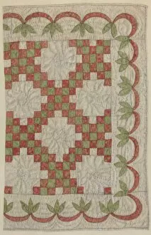 Patchwork Gallery: Quilt for Dolls Bed, c. 1940. Creator: Stella Mosher
