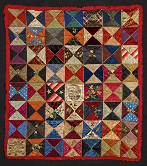 North American Prints: Quilt (Hourglass), 1880s. Creator: Irene Sheridan