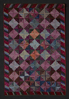 North American Prints: Quilt (Log Cabin), 1875-1898. Creator: Rachel M. Henderson