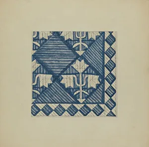 Hastings Prints: Quilt - Meadow Lily Variant, c. 1937. Creator: C.H. Hastings