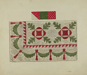 Paul Ward Prints: Quilt - Oak Leaf, c. 1937. Creator: Paul Ward