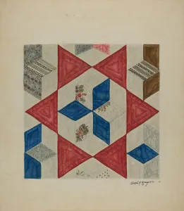 Triangle Collection: Quilt Pattern, 1941. Creator: Ralph N. Morgan