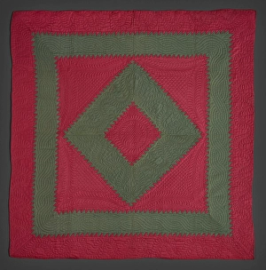 Quilt (Sawtooth Diamond In Square), about 1910. Creator: Unknown